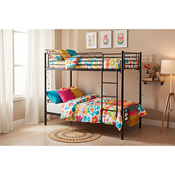 Acheter Homy France Lit superposé séparable métal noir 2x90x190 cm LUNA