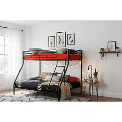 Acheter Homy France Lit superposé 3 places en métal noir 90x190 140x190 cm COSTO