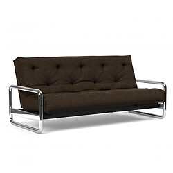 Inside 75 INNOVATION LIVING Canapé lit LOMIRA NORDIC CLASSIC couchage 140x200 tissu Taura Chocco