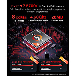 GREED - V2 Multi - PC / Ordinateur - Ryzen 7 5700G - 16GO RAM - 512GO SSD - Win11 Pro