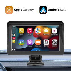 Avizar Écran voiture 7'' CarPlay Android Auto sans fil avec Support Ventouse Noir pas cher