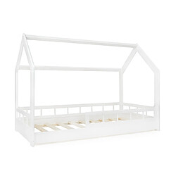 Velinda Lit cabane avec barrières160x80 blanc