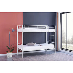 Avis Homy France Lit superposé Séparable métal LUNA 1+1 90x190 cm sommier inclus blanc