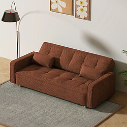 Acheter Concept Usine Canapé scandinave convertible 3 places en velours côtelé terracotta COPENHAGUE