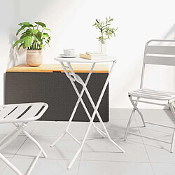 vidaXL Table de Jardin Blanc 50 x 50 x 72 cm Métal