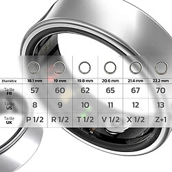 Avizar Bague Connectée Bluetooth Suivi santé Multisports Étanche Taille 57 Argent pas cher