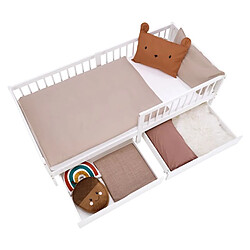 Homestyle4U Lit simple 90x200 matelas 2 tiroirs blanc enfant