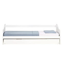 Homestyle4U Lit gigogne 90x200 2 matelas bois blanc