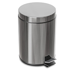 AMIG | Poubelle en acier inoxydable avec pédale BAKO | Ø25 x 39 cm | Acier inoxydable | Satin