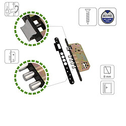 Amig Serrure encastrée à clé 4 points - Noir