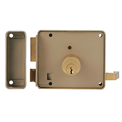 AMIG | Serrure en applique et verrous 78 | 100 x 85 mm | Acier | Beige - Droite