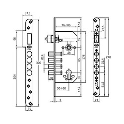 Amig Serrure encastrée multipoints - Vieilli