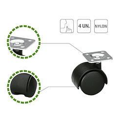 Avis AMIG | Lot de 4 roulettes 1500 | Ø40 mm | Nylon | Noir