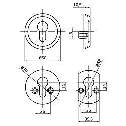 AMIG | Protecteur de cylindre 29 | Ø60 mm | Zamak | Chromé mat