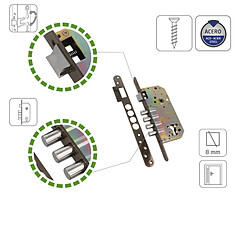 AMIG | Serrure encastrée 101 | 50/85 | Acier | Vieilli