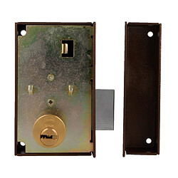 AMIG | Serrure en applique et verrous 75P | 67 x 112 mm | Acier | Marron - Gauche