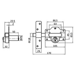Acheter AMIG | Verrou de sécurité 41 | 105 x 170 mm | Acier | Martelé