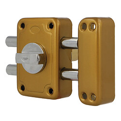 AMIG | Serrure en applique et verrous 82 | 96 x 66 mm | Acier | Émaillé or