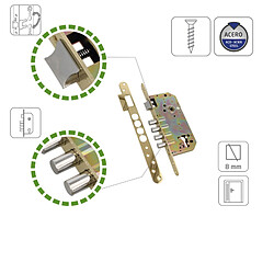Amig Serrure encastrée multipoints - Laitonné verni