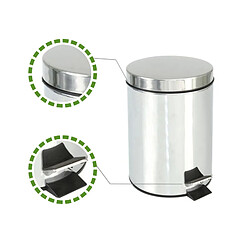 AMIG | Poubelle en acier inoxydable avec pédale BAKO | Ø20 x 27 cm | Acier inoxydable | Satin