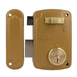 AMIG | Serrure en applique et verrous 75U | 76 x 120 mm | Acier | Émaillé or - Gauche
