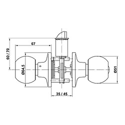 AMIG | Serrure tubulaire 612 | Laiton | Vieilli pas cher