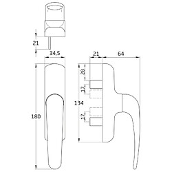 Avis Amig Poignée de porte aluminium - Blanc