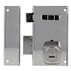 AMIG | Serrure en applique et verrous 76 | 67 x 112 mm | Acier | Chromé brillant - Gauche