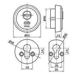 Amig Protecteur de cylindre acier - Noir mat
