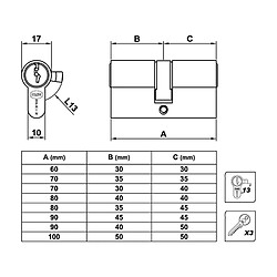 Amig Cylindre de serrure - Chromé mat pas cher