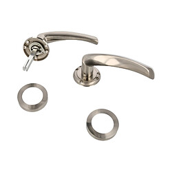 Amig poignée de porte sur rosace - Nickel brossé