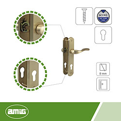 Avis Amig Poignée de porte sur plaque - Laiton mat