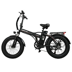 BowAI Vélo Électrique Pliable 20" Fat Tire, Moteur 48V/750W, Batterie Amovible 48V13Ah, 7 Vitesses, Freins à Disque, Autonomie 40-50 km, Noir