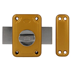 AMIG | Serrure en applique et verrous 80 | 96 x 66 mm | Acier | Émaillé or