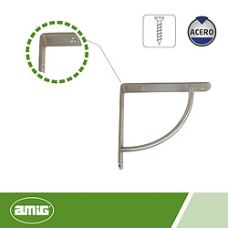 Amig Console d'étagère pour crémaillère - Nickel brossé