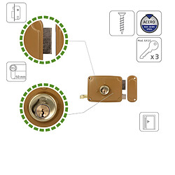 Amig Serrure en applique batteuse - émaillé or