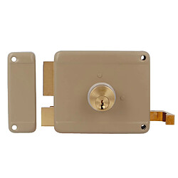 AMIG | Serrure en applique et verrous 77 | 100 x 85 mm | Acier | Beige - Gauche