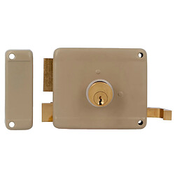 AMIG | Serrure en applique et verrous 78 | 100 x 85 mm | Acier | Beige - Gauche