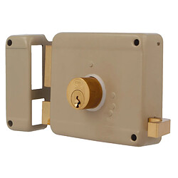 AMIG | Serrure en applique et verrous 78 | 100 x 85 mm | Acier | Beige - Gauche