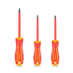 TOTAL | Jeu de 3 tournevis isolées THTIS036