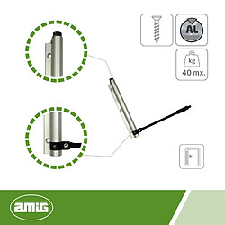 Avis AMIG | Paumelle ressort 200 | 190 x 180 mm | Aluminium | Argent