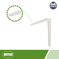 Acheter AMIG | Console d'étagère 6 | 250 x 200 mm (10'' x 8'') | Acier | Blanc