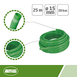 AMIG | Tuyau tressé 2083 | Ø15 mm x 25 m | PVC | Vert pas cher