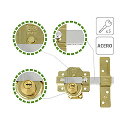 AMIG | Verrou haute sécurité 4PLUS | 90 x 154 mm | Acier | Or