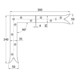 Acheter AMIG | Equerre qc 8500 | 300 x 240 mm | Acier | Noir - Gauche