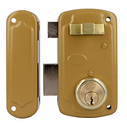 AMIG | Serrure en applique et verrous 75U | 66 x 120 mm | Acier | Émaillé or - Gauche