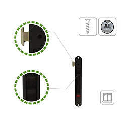 Avis AMIG | Fermeture à encastrer 3650 | 174 x 23 mm | Aluminium | Noir