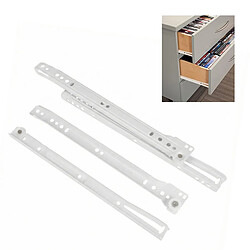 AMIG | Coulisse de tiroir à galet 24 | 600 x 37 mm | Acier | Blanc