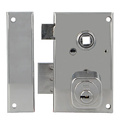 AMIG | Serrure en applique et verrous 75N | 67 x 112 mm | Acier | Chromé brillant - Gauche