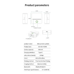 Avis Mini imprimante thermique portable - Blanc